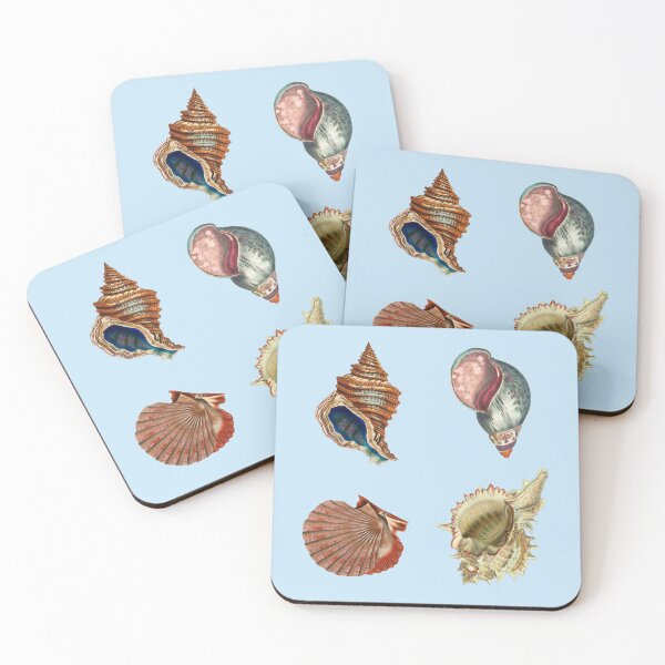 Item preview, Vintage Seashell Pattern on Light Blue designed and sold by Melissa Mielke.