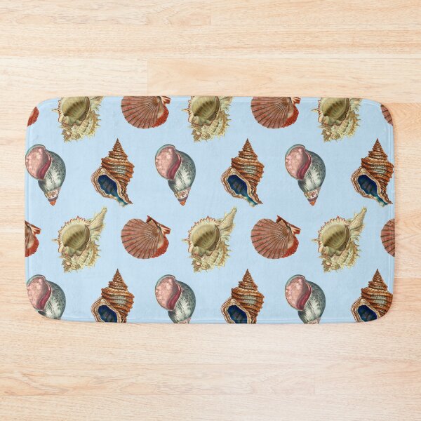 Item preview, Vintage Seashell Pattern on Light Blue designed and sold by Melissa Mielke.