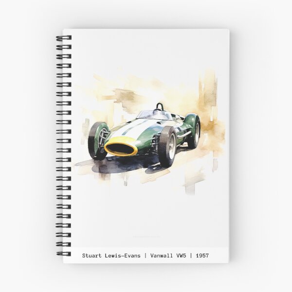 Item preview, Stuart Lewis-Evans Vintage 1957 Vanwall VW5 F1 Watercolour Painting Print   designed and sold by PicTechNowArt.