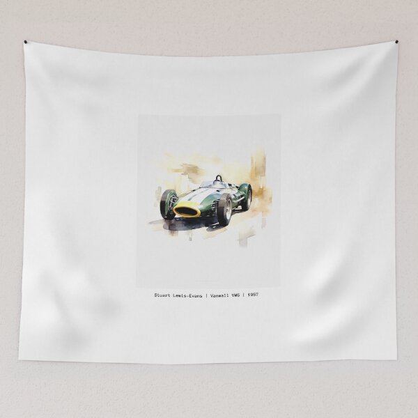Item preview, Stuart Lewis-Evans Vintage 1957 Vanwall VW5 F1 Watercolour Painting Print   designed and sold by PicTechNowArt.