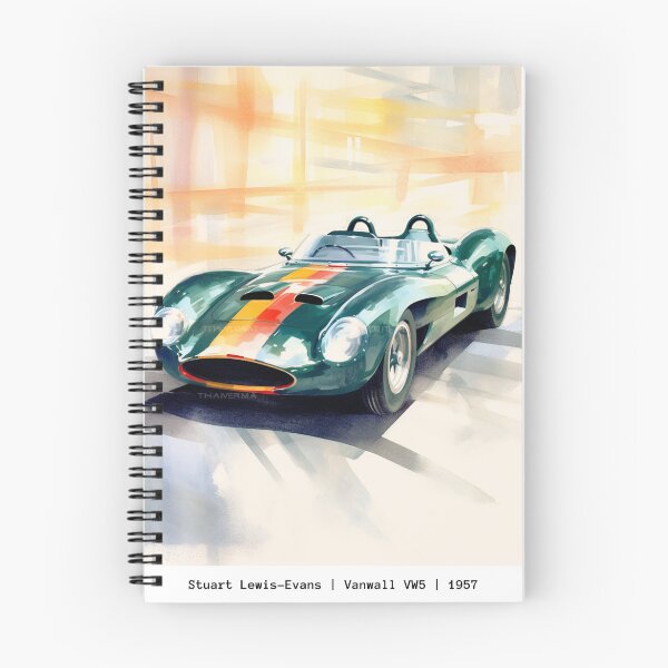 Item preview, Stuart Lewis-Evans Vintage 1957 Vanwall VW5 F1 Watercolour Painting Print   designed and sold by PicTechNowArt.
