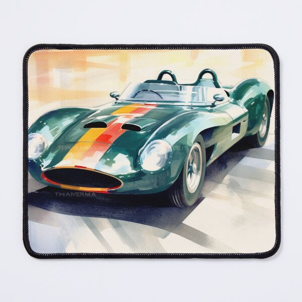 Item preview, Stuart Lewis-Evans Vintage 1957 Vanwall VW5 F1 Watercolour Painting Print designed and sold by PicTechNowArt.
