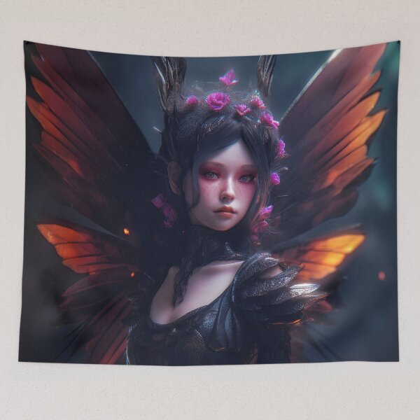 Item preview, Mysterious Dark Fairy designed and sold by Red Witch Art.