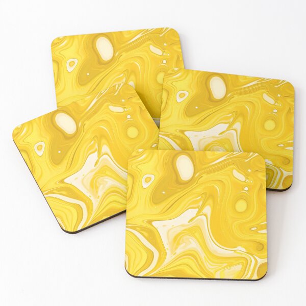 Item preview, Yellow liquid abstract art pattern designed and sold by imagenia.