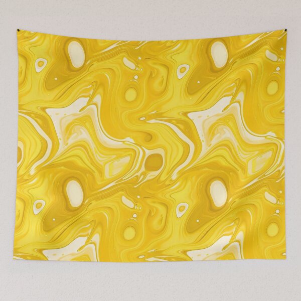 Item preview, Yellow liquid abstract art pattern designed and sold by imagenia.