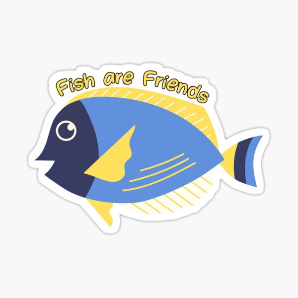 Blue and Yellow Striped Fish Sticker