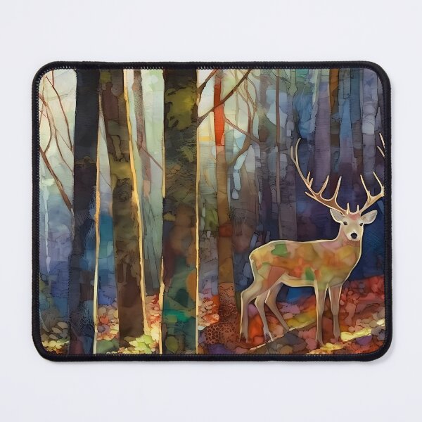 Item preview, Deer in the woods - mixed media designed and sold by Red Witch Art.