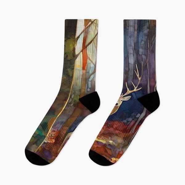 Item preview, Deer in the woods - mixed media designed and sold by Red Witch Art.