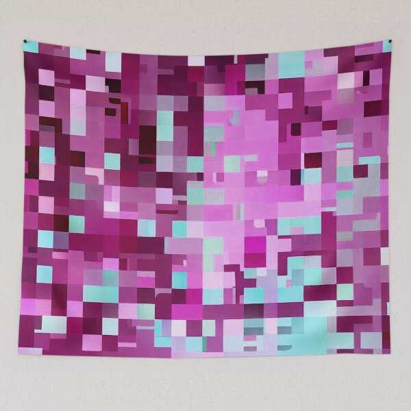 Item preview, abstraction interpenetrating squares purple and blue color play designed and sold by JaroDesign2023.