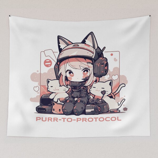 Item preview, PURR-TO-PROTOCOL designed and sold by Chibi Cat Art Corner.