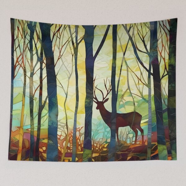 Item preview, Deer in the woods - mixed media 1 designed and sold by Red Witch Art.