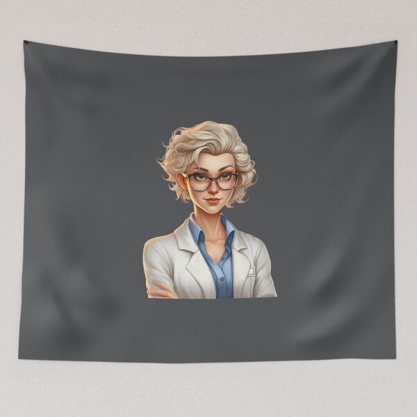 Item preview, Cartoon Style Portrait - Woman Doctor/Scientist/Lab Worker designed and sold by Radibor78.
