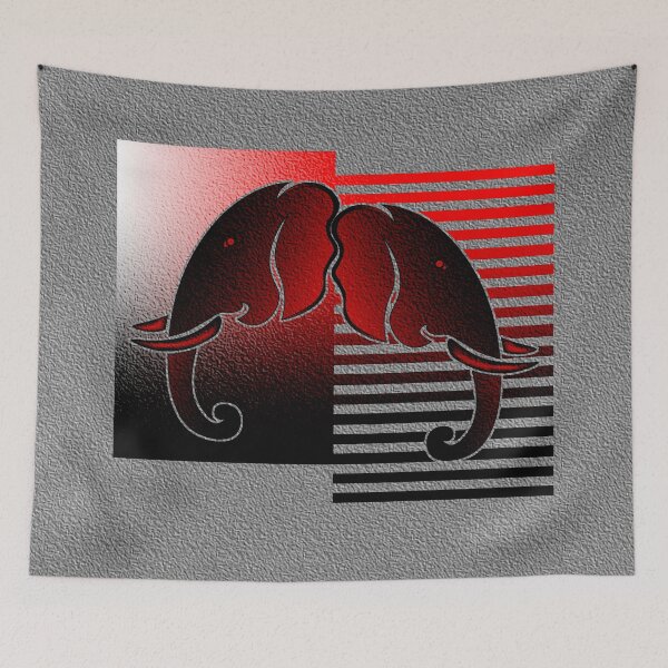 Item preview, Two elephant heads facing each other designed and sold by Bigrow.