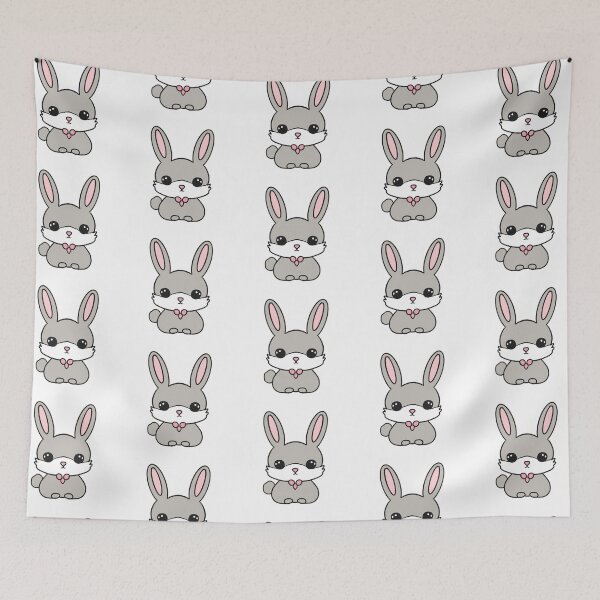 Item preview, Cute kawaii style bunny with whiskers designed and sold by PinkSeaside.