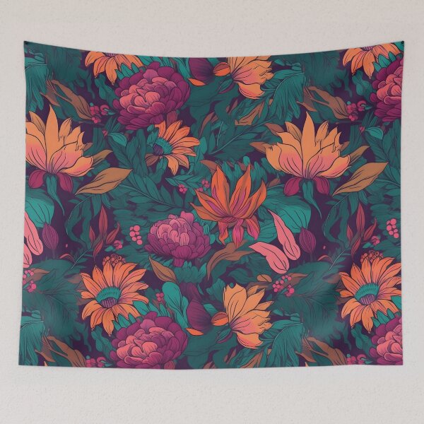 Item preview, Vibrant Colorful Anime Flowers Floral Patterns designed and sold by Wonder Of Light.