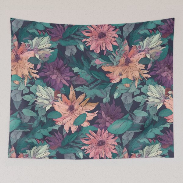 Item preview, Vibrant Colorful Anime Flowers Floral Patterns designed and sold by Wonder Of Light.