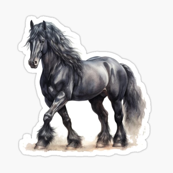 Item preview, Watercolor Friesian Horse designed and sold by ttntt.