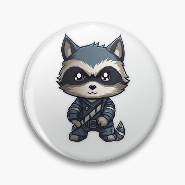 Item preview, Cool Ninja Racoon (Blue) - Poster & Sticker  designed and sold by AstralArcade.