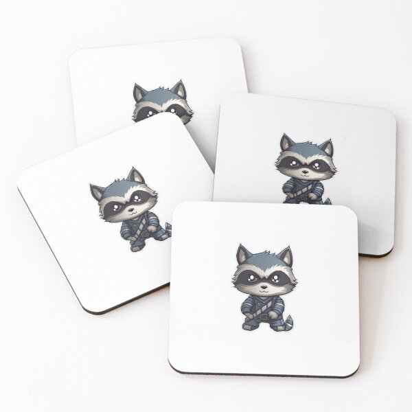 Item preview, Cool Ninja Racoon (Blue) - Poster & Sticker  designed and sold by AstralArcade.