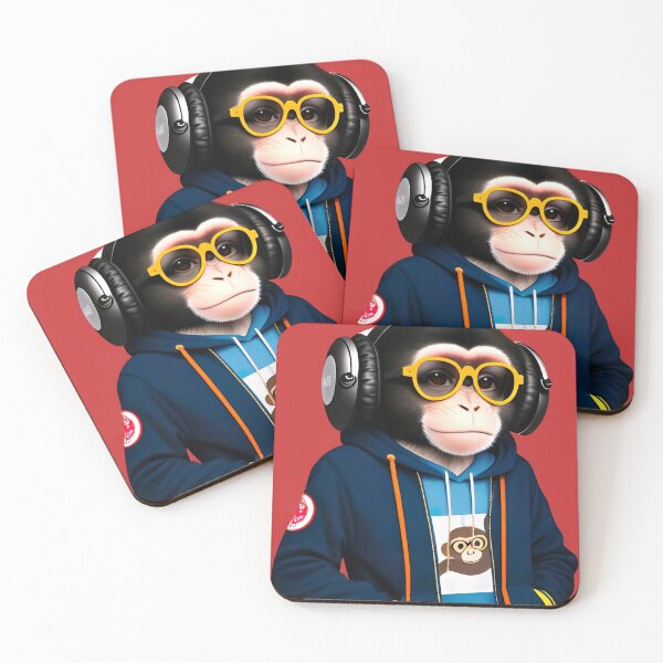 Item preview, Monkey in headphones  designed and sold by Kagekaos.