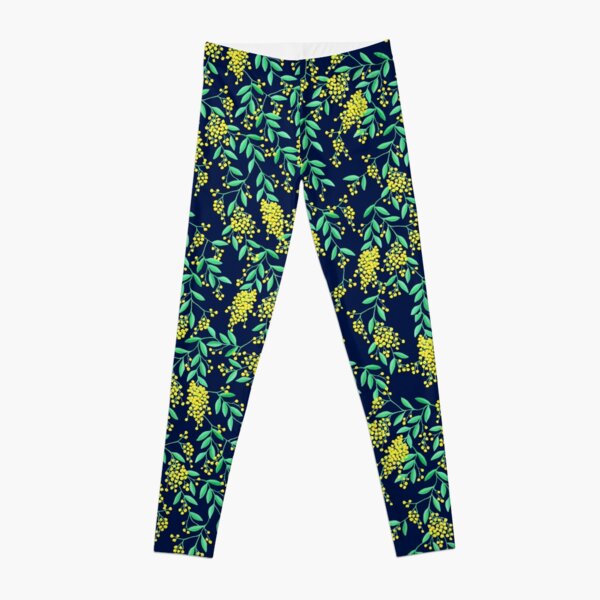 Golden Wattle - Navy Leggings