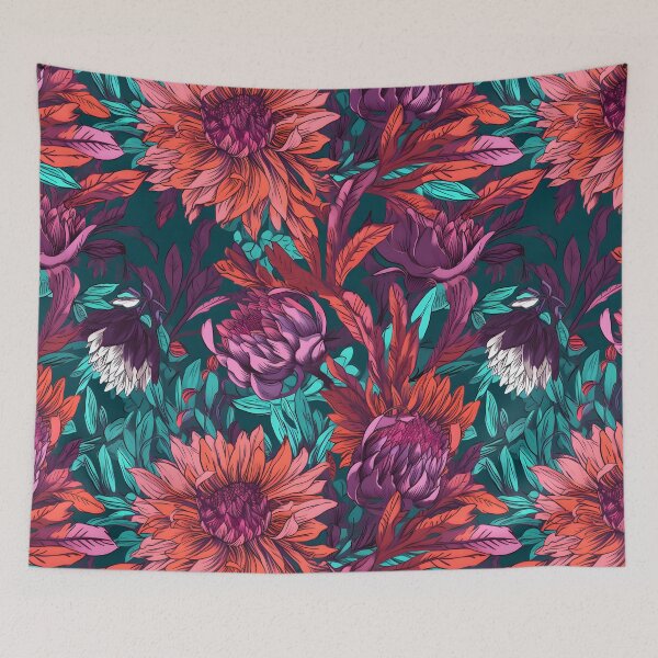 Item preview, Vibrant Colorful Anime Flowers Floral Patterns designed and sold by Wonder Of Light.