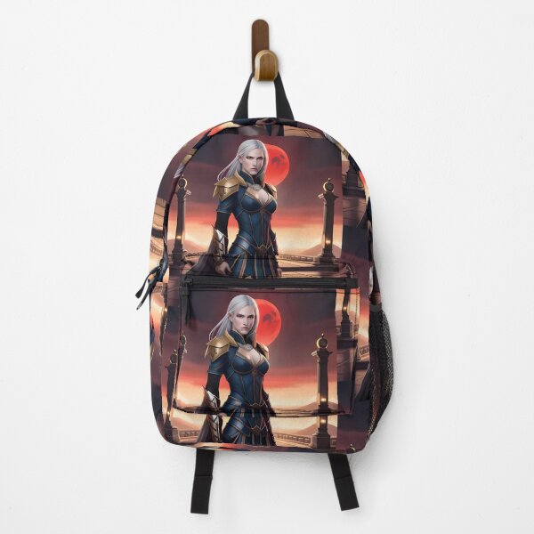 Item preview, Female knight with white hair with sci-fi background designed and sold by dosedai.