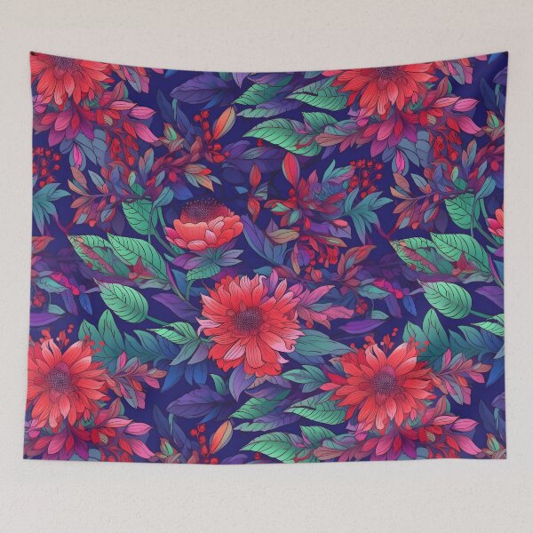 Item preview, Vibrant Colorful Anime Flowers Floral Patterns designed and sold by Wonder Of Light.