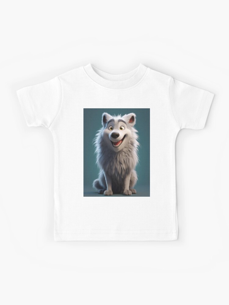 Captivating Cartoon Wolf - Playful, Kid-friendly, Animated Design Kids T- Shirt for Sale by DoPrint