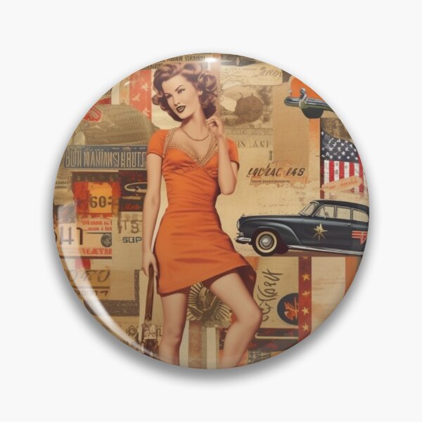 Item preview, America Beauty Retro Vintage Patchwork Collage Pattern of Americana designed and sold by BrandonArtWorld.