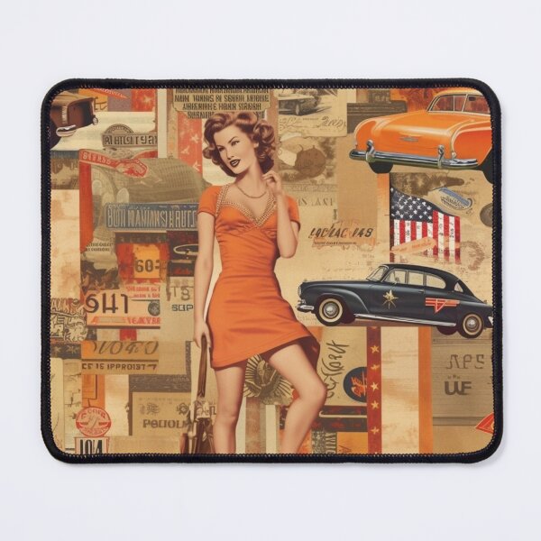 Item preview, America Beauty Retro Vintage Patchwork Collage Pattern of Americana designed and sold by BrandonArtWorld.