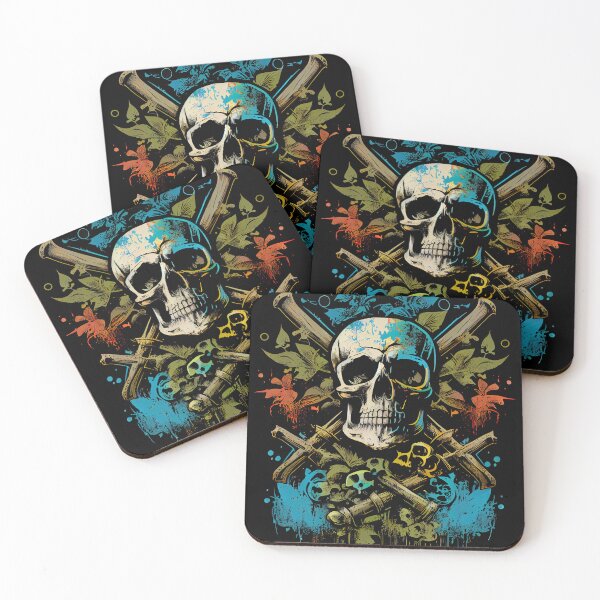 Item preview, Pirate Skull Flag Colorful Jolly Roger Bones Graphic designed and sold by SpookshowDesign.