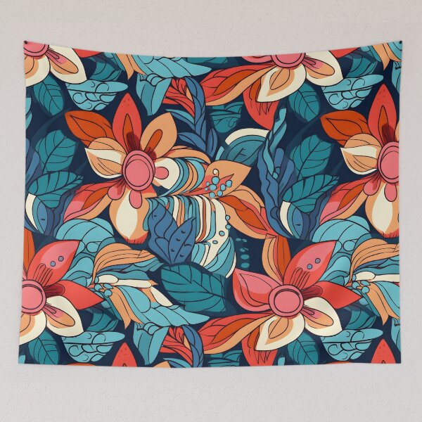 Item preview, Vibrant Colorful Tropical Flowers Floral Patterns designed and sold by Wonder Of Light.