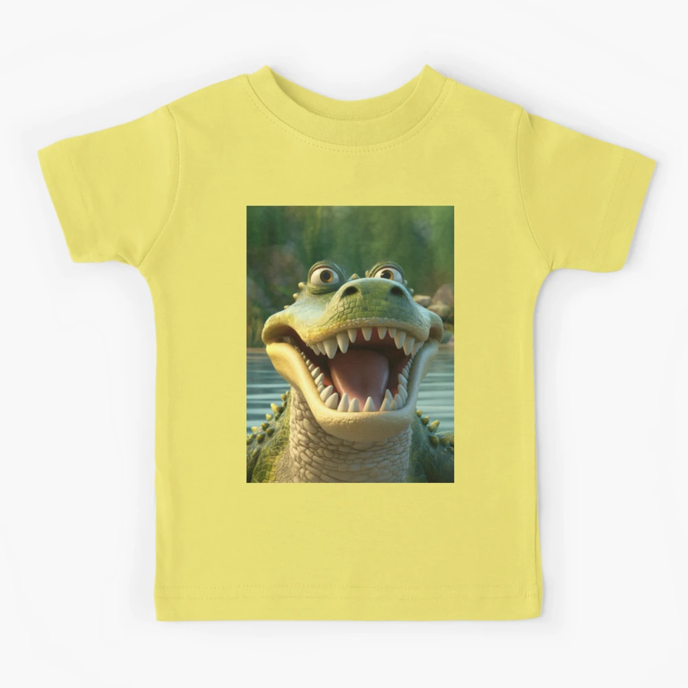 Cheerful Cartoon Crocodile - Fun, Vibrant, Kid-friendly Design Kids T-Shirt  for Sale by DoPrint