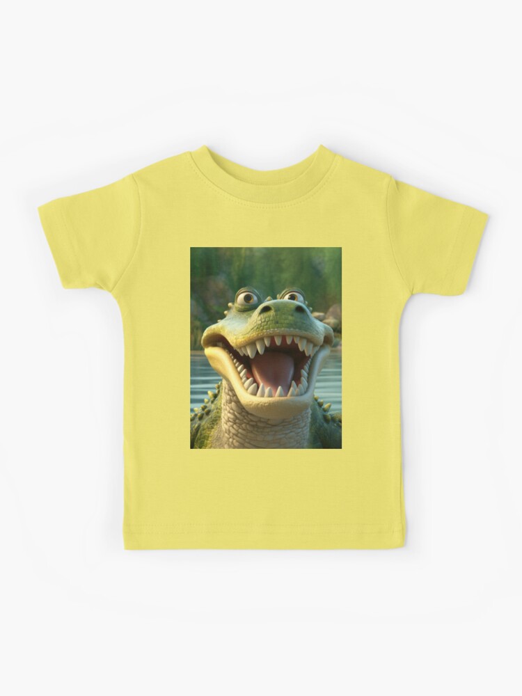 Cheerful Cartoon Crocodile - Fun, Vibrant, Kid-friendly Design Kids T-Shirt  for Sale by DoPrint