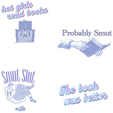 Artwork thumbnail, Hot Girls Read Smut Four Piece Sticker Set by KWZCreates