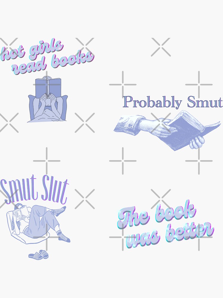 Thumbnail 3 of 3, Sticker, Hot Girls Read Smut Four Piece Sticker Set designed and sold by KWZCreates.
