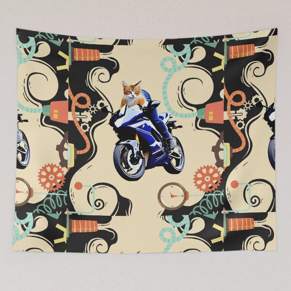 Item preview, Cat on a Motorbike designed and sold by FreeMind-Design.