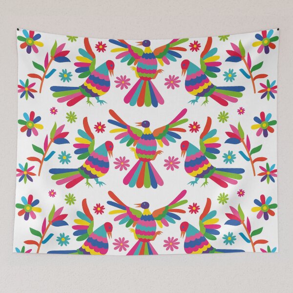 Item preview, Colorful otomi, mexican art, mexican craft, mexican folk, otomi texture, mexican pattern, flowers, birds, animals designed and sold by Terevela.