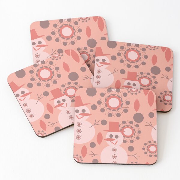 Item preview, Peach Snowmen designed and sold by ClubCreativeArt.