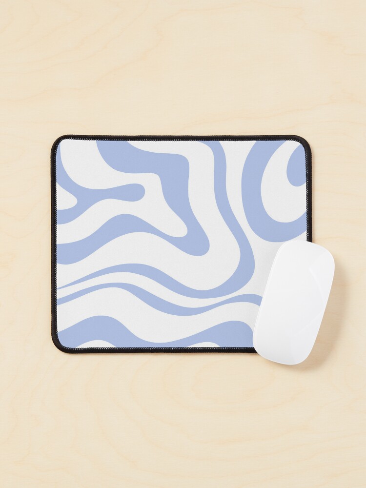 Retro Liquid Swirl Abstract Pattern in Pastel Powder Blue  Mouse Pad for  Sale by kierkegaard