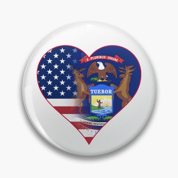 Item preview, State of Michigan Flag and American Flag Fusion Design designed and sold by Gsallicat.