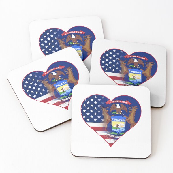 Item preview, State of Michigan Flag and American Flag Fusion Design designed and sold by Gsallicat.