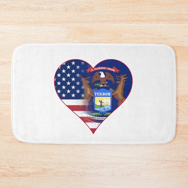 Item preview, State of Michigan Flag and American Flag Fusion Design designed and sold by Gsallicat.