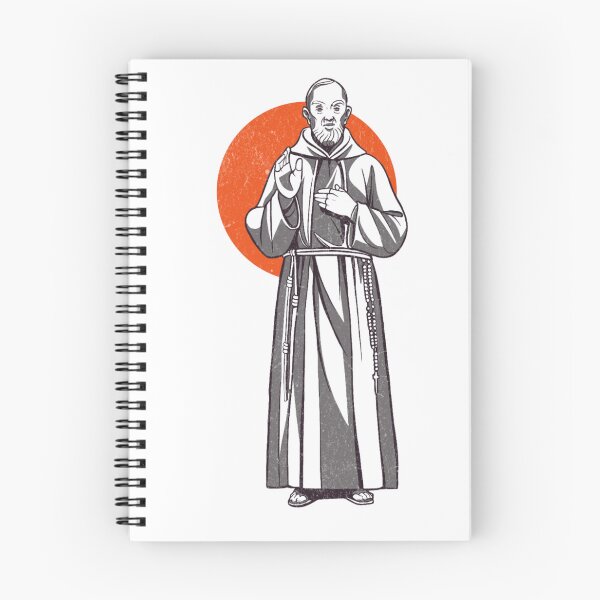 Item preview, Padre Pio Orange Sunset Illustration designed and sold by The Masked Designer.