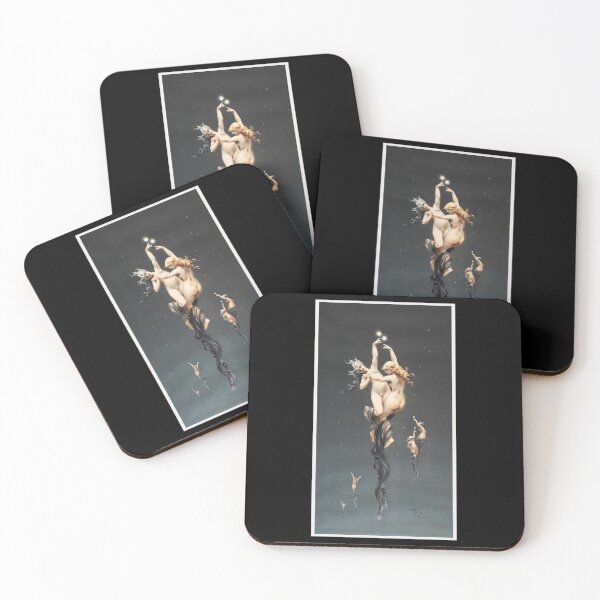 Item preview, Gemini Cherubs dancing in the gothic night sky. Twin Stars - Original Art by Falero Luis Ricardo designed and sold by JacquelynnFinn.