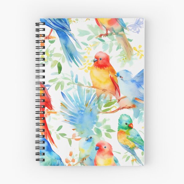 Artikelvorschau, Avian Delight: A Lovely Watercolor Pattern of Beautiful Birds entworfen und verkauft von SeamlessGuru.