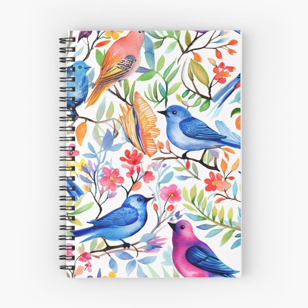 Artikelvorschau, Avian Delight: A Lovely Watercolor Pattern of Beautiful Birds entworfen und verkauft von SeamlessGuru.