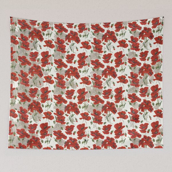 Item preview,  red and white floral pattern designed and sold by Kostjani.