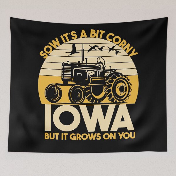 Item preview, Iowa American Farmer Midwest Corn Retro Sunset Tractor Driver designed and sold by EmmiFoxDesigns.